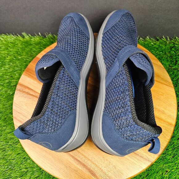 Orthofeet Quincy Womens 8.5 Wide Blue Stretch Knit Comfort Slip-On Low Top Shoes - Picture 9 of 12